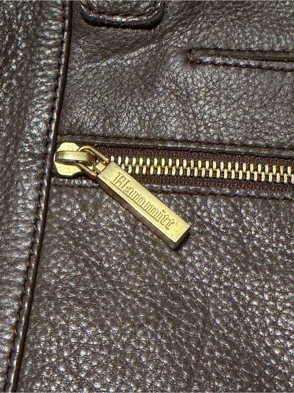 Hammitt Brown Mixed Material Shoulder Bag with Signature Studded Guitar Strap - Picture 9 of 14